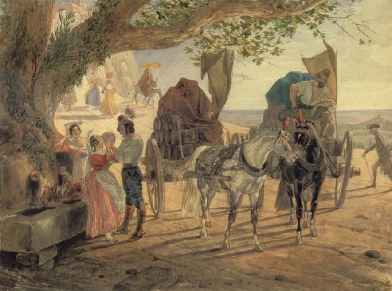 Karl Briullov Merry-Making in albano Spain oil painting art
